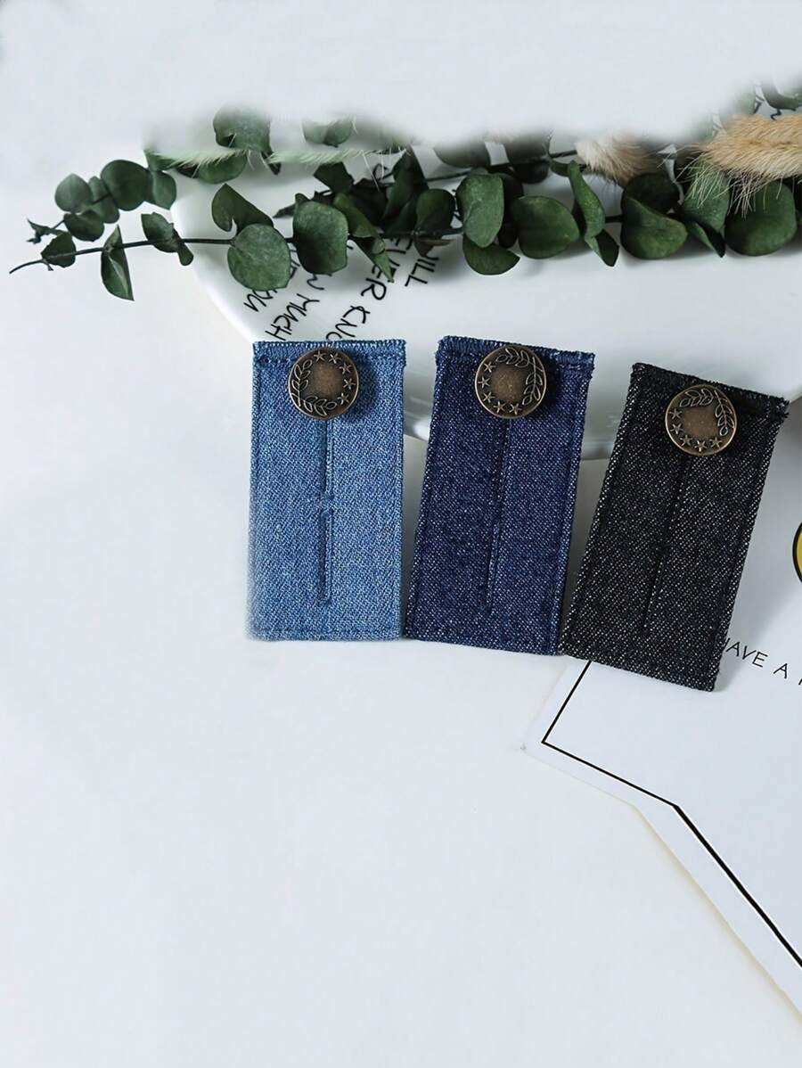 1入哺乳期牛仔褲扣子延長器,懷孕婦女可調節的扣環 - 藏蓝色 - 查看 1