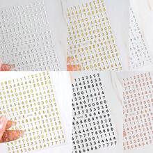 Bộ 5 miếng dán số nhiều màu sắc, chữ số La Mã 26 tiếng Anh, chữ cái 3D tự dính, dùng trang trí móng tay, hình xăm chữ cái thường, tự làm móng. - Nhiều màu - Xem 1
