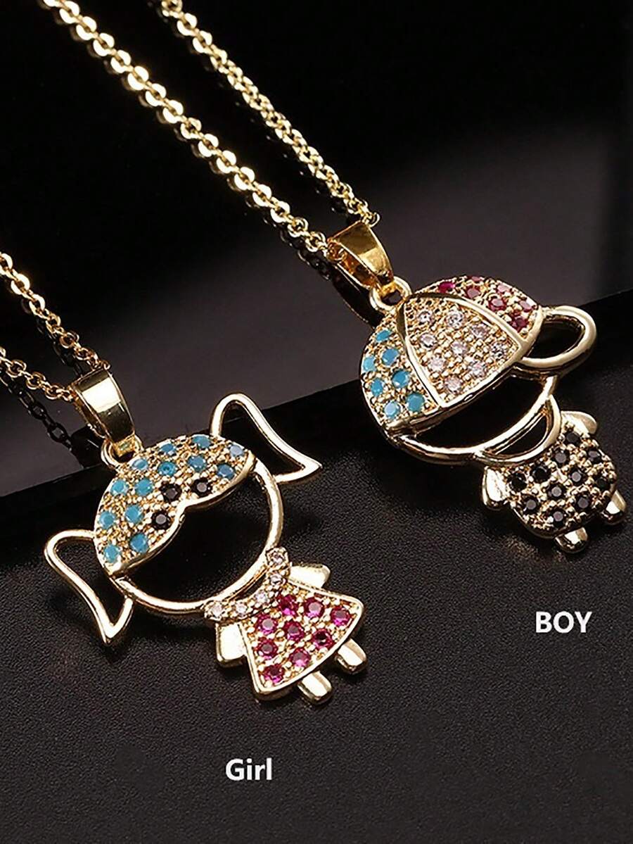 1 Miếng Xuyên biên giới Thiết kế mới Đầy màu sắc Hình minh họa Duy nhất Phong cách Dây chuyền , Thích hợp Đối với Mặc hàng ngày , Sự lựa chọn Đối với Cặp đôi Qủa tặng , Mùa thu Mùa Đông Áo len Chuỗi Phụ kiện , Cả hai Đối với Con trai Và Cô gái - Nhiều màu - Xem 1