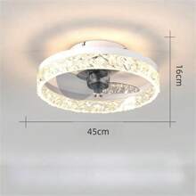 Ventilateur De Plafond Avec Lumière, Ventilateur De Forme Ronde Au Design Simple Avec Conversion De Fréquence Pour La Chambre À Coucher Et La Salle À Manger