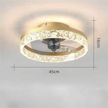 Ventilateur De Plafond Avec Lumière, Ventilateur De Forme Ronde Au Design Simple Avec Conversion De Fréquence Pour La Chambre À Coucher Et La Salle À Manger