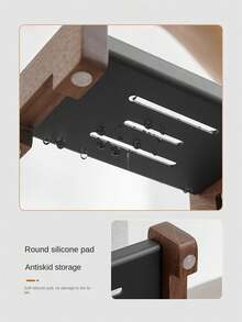黑胡桃皂盤和鋁製皂盤,浴室/廚房皂類收納架,無需鑽孔