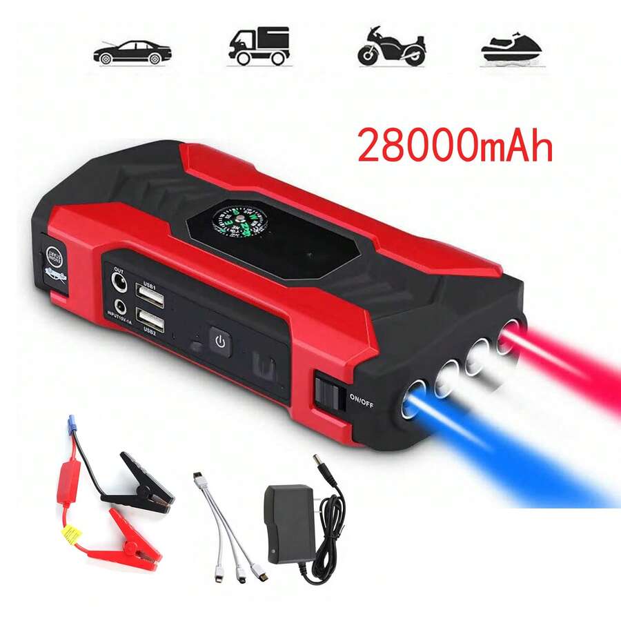 Portable Car Emergency Starter 28000mah - Red - View 1
