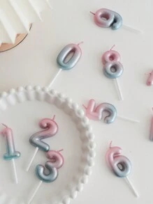 Gradient Number Candle For Cake Decoration,