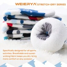 1 双 WEIERYA 美利奴羊毛滑雪袜，冬季羊毛袜，男士及膝雪袜，冬季袜子，M 码（3 岁 - 6 岁） - 黑色 - 查看 3