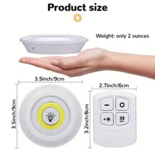 1 套3 個遙控和觸控感應器功能夜燈,智慧無線led 燈,超亮cob 櫥櫃燈,廚房可調燈,臥室、衣櫃、家具的led 櫃下燈,帶無線遙控器的led 燈,可調亮度衣櫃夜間家用燈、聖誕節、萬聖節、感恩節禮物 - 白色 - 查看 2