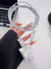 Apple Bộ sạc Vỏ bảo vệ , 20/18W Bộ sạc Bảo vệ lột vỏ , Loại bướm Charging Cable Bảo vệ Tay áo - trắng - Xem 7