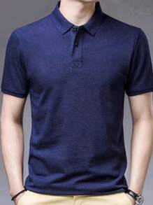 Men Polo Shirts - Navy Blue - View 1