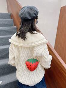 Mini Bolsa Bonita Com Formato De Fruta Morango Para Crianças, Bolsa De Moedas, Bolsa De Ombro Ou Transversal