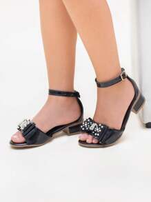Kids Heeled Sandals - 黑色 - 查看 3