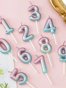 Gradient Number Candle For Cake Decoration,