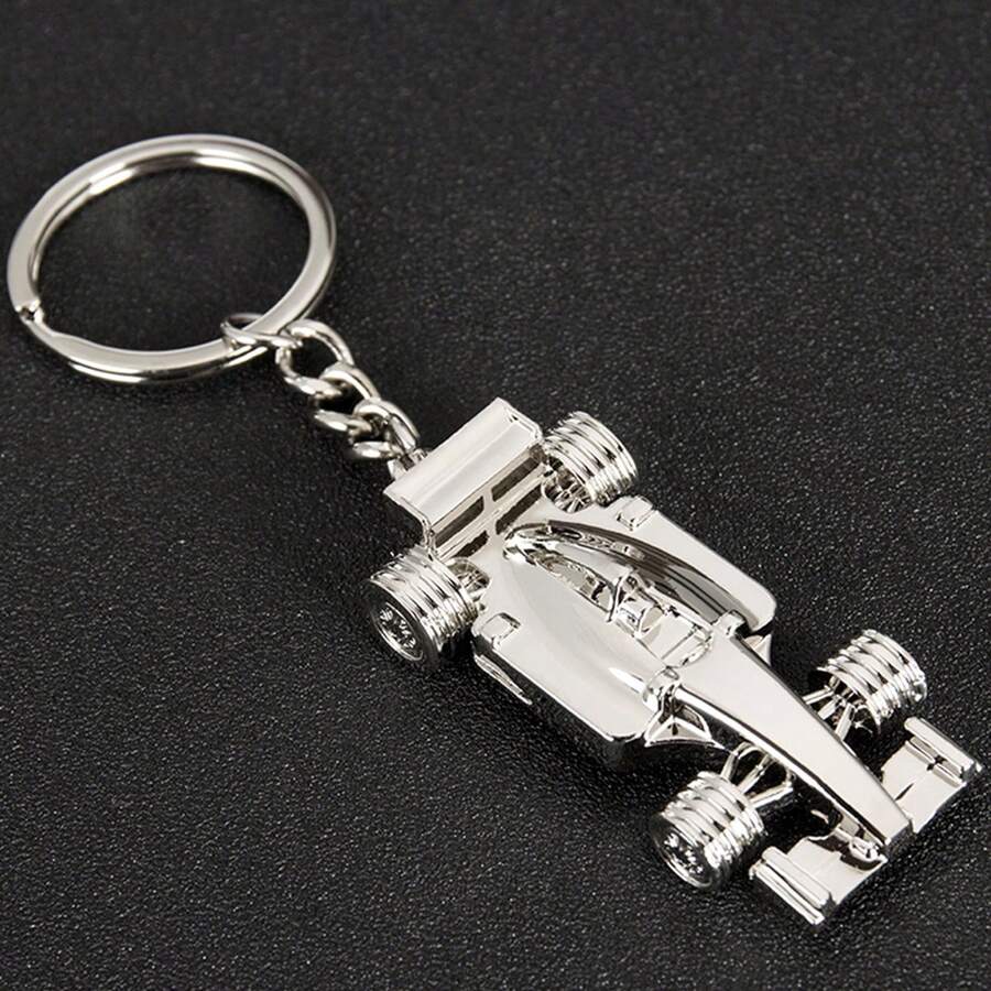 1個汽車主題創意禮品金屬鑰匙扣吊飾 - 銀色 - 查看 1