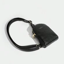 簡約時尚斜背胸包,2023 年秋季新款女士運動時尚單肩包和復古小皮夾適合街頭風格