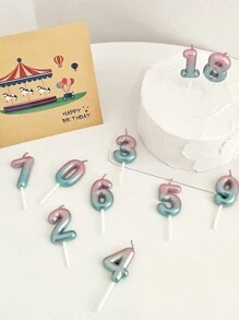 Gradient Number Candle For Cake Decoration,