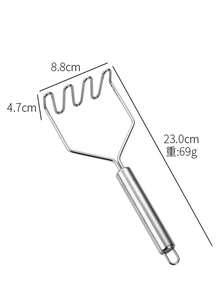 1pc Stainless Steel Potato Masher - Silver - View 6