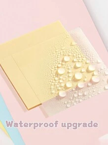 2pks 100pcs/Pk Random Color Transparent Sticky Notes, Square Shaped Memo Pads For Office & Study Back To School