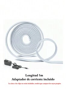 LED Strip Lights, Outdoor /indoor Flexible LED Neon Rope Light,Cool White Light Strips 5M Waterproof Silicone Light Bar for Garden Party Decor(Include Power Adapter) - Blanco - Ver 10