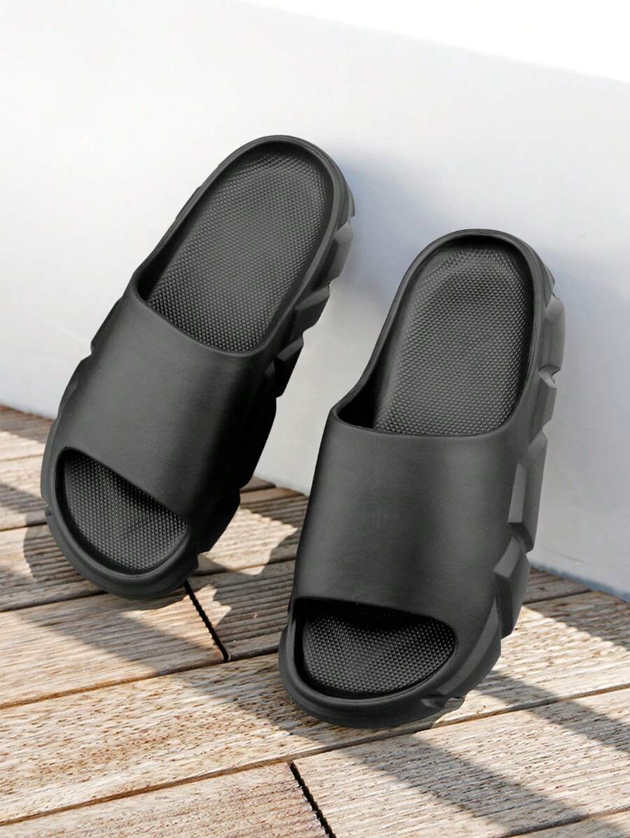 男士黑色eva防滑厚底沐浴鞋,適用於家庭、海灘、室內和室外