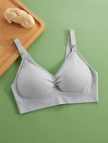 2 Miếng Đơn giản Màu thuần Áo ngực điều dưỡng Bộ - Nhiều màu - Xem 6