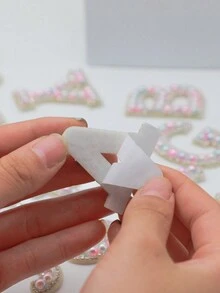 WHICHLIFE 1/26 Bảng Chữ Cái Tiếng Anh Ngọc Trai Tự Làm Quần Áo/Túi Miếng Dán (Một Bộ Bao Gồm 26 Bảng Chữ Cái) - màu sắc - Xem 5