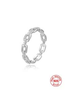 1件s925純銀色幾何圓環女戒指,時尚百搭的女士珠寶禮物 - 7 - 查看 5