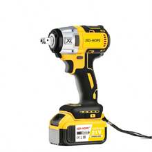 Brushless Battery Electric Wrench, High Torque Lithium Electric Wind Gun, Socket Wrench Set For Automotive Repair - Yellow - View 5