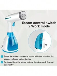 手持式衣物蒸汽機,小型家用便攜式蒸汽熨斗,適用於燙衣服 - 藍色 - 查看 9