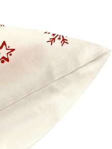 1 Miếng Giáng sinh Đỏ  Lanh Phong cách hiện đại Trang trí Vỏ gối Với Cây thông Noel ( Không có Gối Cốt lõi ) 45cm*45cm/17.72 , Hình vuông , In Một Bên , Có khóa kéo Khép kín , Mềm mại Và Thoải mái , Thích hợp Đối với Lễ hội Tâm trạng Giáng sinh - Đỏ và trắng - Xem 5