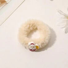 1入組結腸造型聖誕毛圈髮帶，帶有蝴蝶結適合女性，適合秋冬季節，提供6種款式，簡單可愛，柔軟透氣，適合日常佩戴和節日送禮 - 彩色 - 查看 1