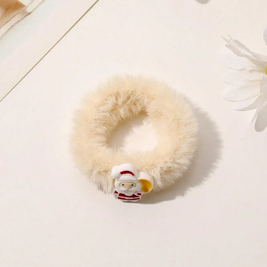 1入組結腸造型聖誕毛圈髮帶，帶有蝴蝶結適合女性，適合秋冬季節，提供6種款式，簡單可愛，柔軟透氣，適合日常佩戴和節日送禮 - 彩色 - 查看 1