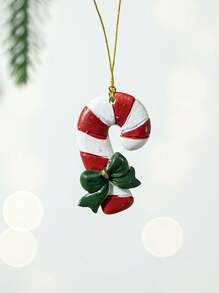 1入紅色拐杖糖樹脂飾品,適用於聖誕樹裝飾、房間裝飾和聖誕派對裝飾 - 彩色 - 查看 2