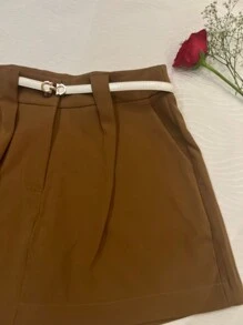 Women Skirts - 駝色 - 查看 3