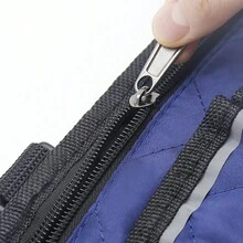 Gray Baby Stroller Hanging Bag With Side Mesh Pockets And Reflective Stripe - Grey - View 5