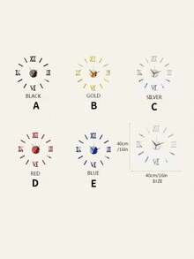 1個鏡子牆鐘,無框亞克力無聲時鐘,附帶diy貼紙 - 款式 - 查看 8