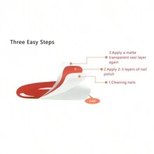1瓶霧面紅色磨沙指甲油,綿羊絨質感,耐磨不褪色,適用於女士 - 紅色 - 查看 4