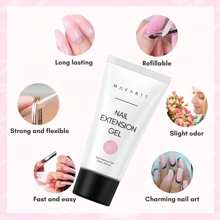 Makartt 50ML Pink Brown Poly Extension Nail Gel For Nails, Nail Strengthener Hard Gel Color Gel Multifunctional Long-Lasting And Easy To Use For DIY Salon Quality-KiKi - 粉色 - 查看 4