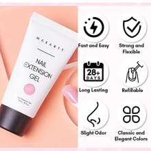 Makartt 50ML Pink Brown Poly Extension Nail Gel For Nails, Nail Strengthener Hard Gel Color Gel Multifunctional Long-Lasting And Easy To Use For DIY Salon Quality-KiKi - 粉色 - 查看 3
