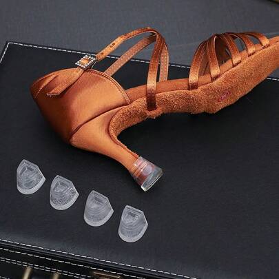 1 Pair Latin Shoes Heel Protectors Betty Latin Dance Shoes Heel Covers Anti-slip Wear-resistant Transparent Silicone Protectors Suitable for Horseshoe Heel 7.5cm Heel Height