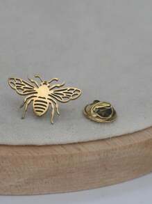 欧美个性化不锈钢镀金动物徽章，完美搭配西装、开衫、衬衫和背包 - 蜜蜂 - 查看 2