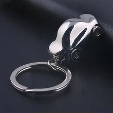 1pc Creative Classic Car Shaped Keychain Key Ring Pendant As Metal Gift - Silver - View 8