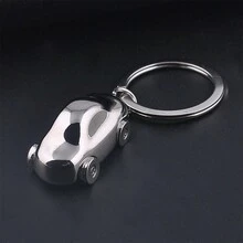 1pc Creative Classic Car Shaped Keychain Key Ring Pendant As Metal Gift - Silver - View 9
