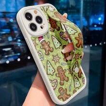 Christmas Cookies Pattern Personalized Wrist Strap Kickstand Phone Case - White - View 6