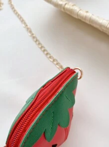 Mini Bolsa Bonita Com Formato De Fruta Morango Para Crianças, Bolsa De Moedas, Bolsa De Ombro Ou Transversal