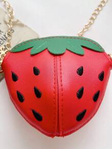 Mini Bolsa Bonita Com Formato De Fruta Morango Para Crianças, Bolsa De Moedas, Bolsa De Ombro Ou Transversal