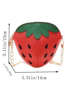 Mini Bolsa Bonita Com Formato De Fruta Morango Para Crianças, Bolsa De Moedas, Bolsa De Ombro Ou Transversal