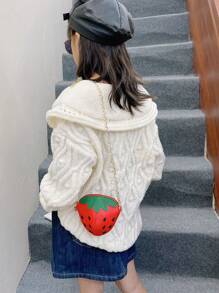 Mini Bolsa Bonita Com Formato De Fruta Morango Para Crianças, Bolsa De Moedas, Bolsa De Ombro Ou Transversal