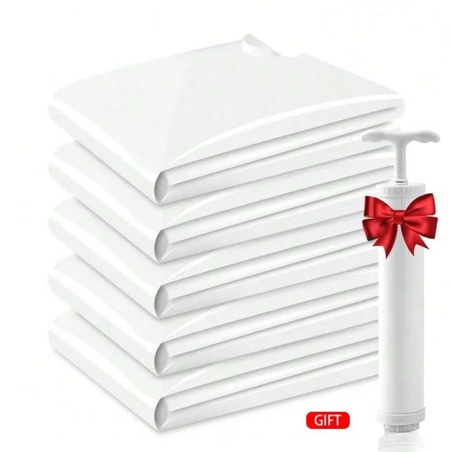 Vacuum Storage Bags 8 Jumbo, Space Saver Bags With Travel Hand Pump, Compression Airtight Sealer Bags For Clothes, Bedding, Pillows, Comforters, Blankets