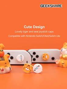 GeekShare Geeshare 4入組可愛動物風格遊戲手柄蓋,相容於switch/oled/lite遊戲機 - 彩色 - 查看 2