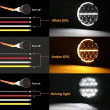 NEW 6.5inch Round LED Work Light 60000lm DRL Spot Flood Combo IP68 6900K SUV Projector Lamp For Offroad ATV 4x4 12V 24V - Black - View 3