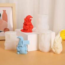 3d小矮人造型烤模,適用於diy手工皂、香薰蠟燭和聖誕老人矽膠模具